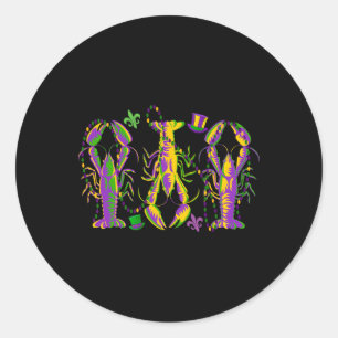 Mardi Gras Crawfish Happy Mardi Gras 2025 Matching Runder Aufkleber