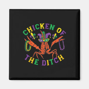 Mardi Gras Crawfish Hühnchen des Ditch Retro Par Magnet