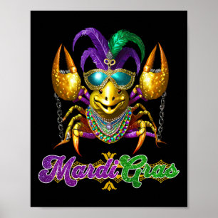 Mardi Gras Crawfish Party Kostümmaske Federn Seien Poster
