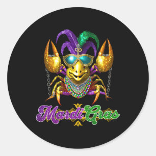 Mardi Gras Crawfish Party Kostümmaske Federn Seien Runder Aufkleber