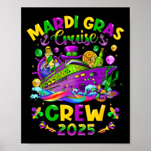 Mardi Gras Cruise Crew 2025 Matching Vacati Poster