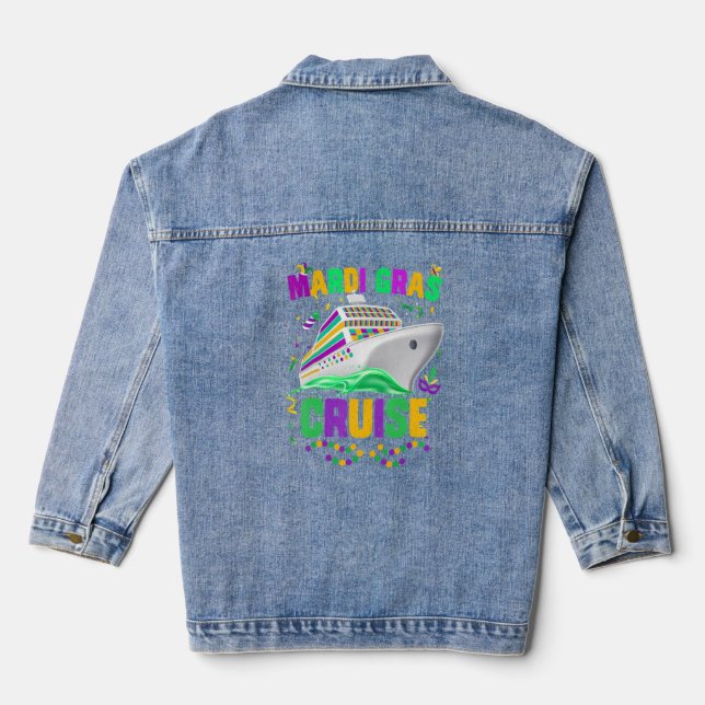 Mardi Gras Cruise Mask Party Jeansjacke (Rückseite)