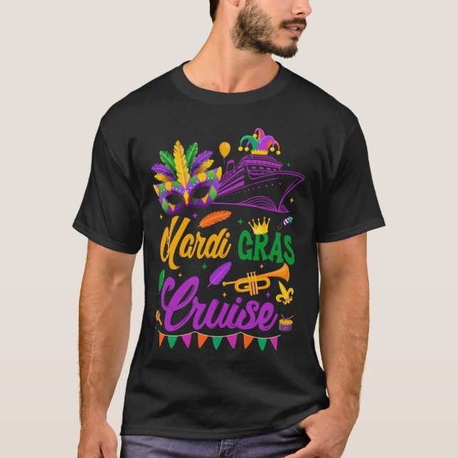 Mardi Gras Cruise Squad Family Matching T-Shirt (Vorderseite)