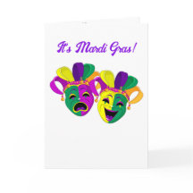 Mardi Gras Custom Message Jesters Card