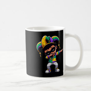 Mardi Gras Dabbing Boy Black Funny Outfit Jester H Kaffeetasse