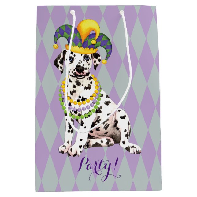 Mardi Gras Dalmatiner Mittlere Geschenktüte (Vorderseite)