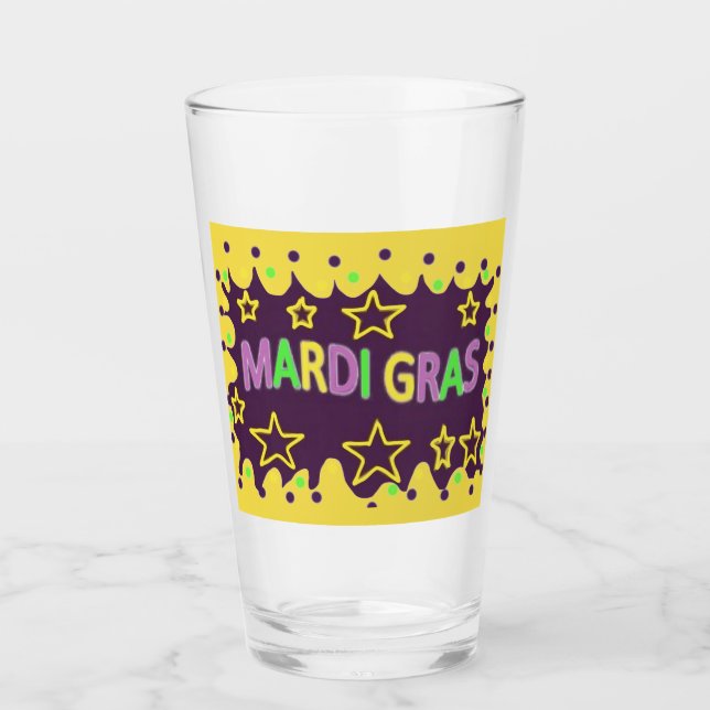 Mardi Gras Design Glas (Vorderseite)