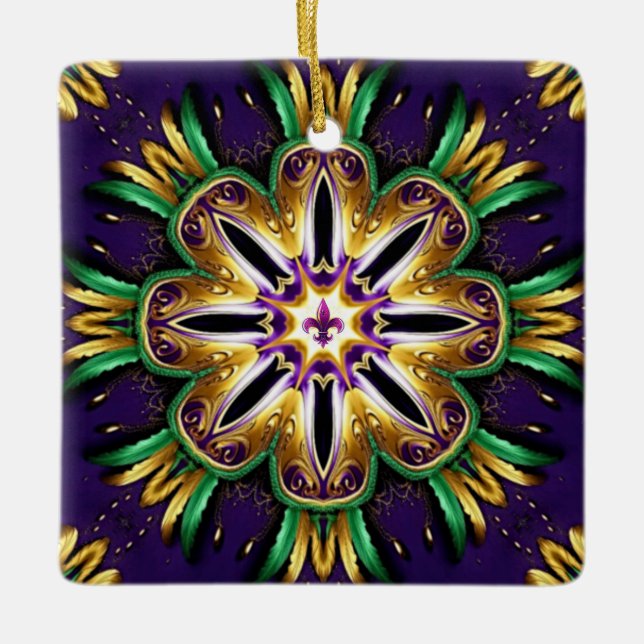 Mardi Gras Design Keramikornament (Vorderseite)