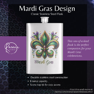 Mardi Gras Design Klassische Edelstahl-Flasche Flachmann