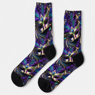 Mardi Gras Design Premium Crew Sock Socken