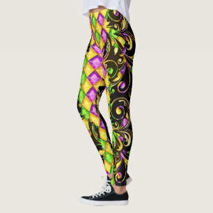 Mardi Gras Diamant Pop Mode Leggings