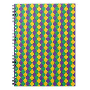 Mardi Gras Diamond Nahtloses Muster. Violet, Yello Notizblock