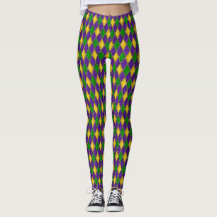 Mardi Gras Diamonds Harlequin Druckmuster Leggings