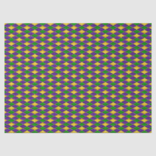 Mardi Gras Diamonds Harlequin Print Pattern Seidenpapier
