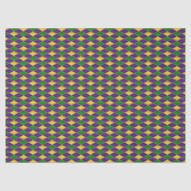 Mardi Gras Diamonds Harlequin Print Pattern Seidenpapier (Vorderseite)