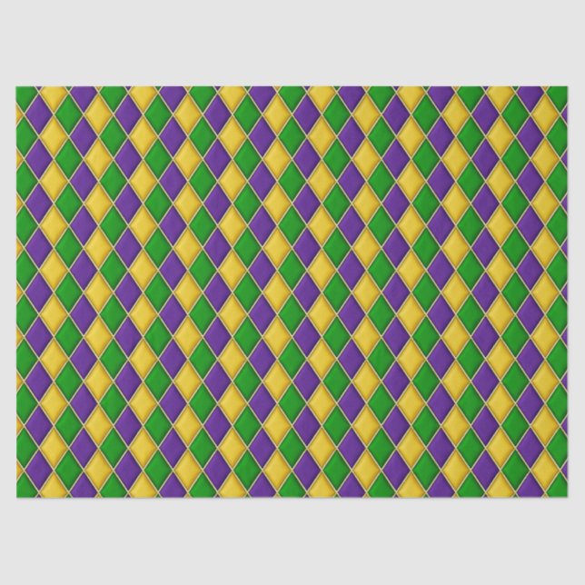 Mardi Gras Diamonds Harlequin Print Pattern Seidenpapier (Vorderseite)