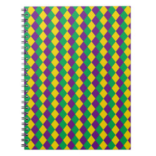 Mardi Gras Diamonds: Lebhaftes, festes Muster Notizblock