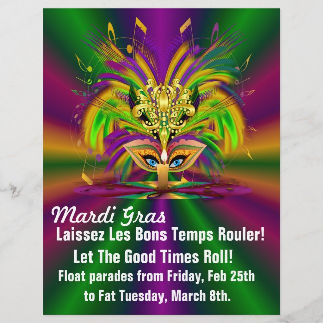 Mardi Gras Die Königin Flyer (Vorne)