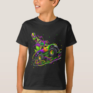 Mardi Gras Dinosaur Monster Truck Lustiger Männer  T-Shirt