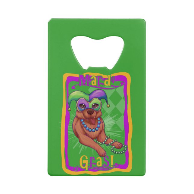 Mardi Gras Dog Geldbeutel Flaschenöffner (Vorderseite)