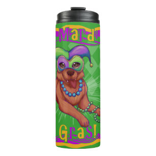 Mardi Gras Dog Thermosbecher