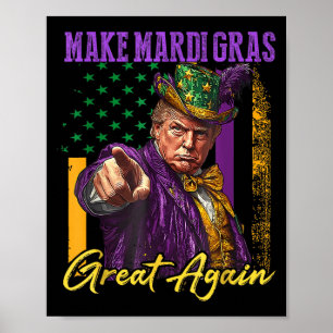 Mardi Gras Donald Trump Funny Mardi Gras American Poster
