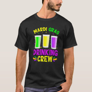 Mardi Gras Drinken Crew Maske Beads Männer Frauen  T-Shirt