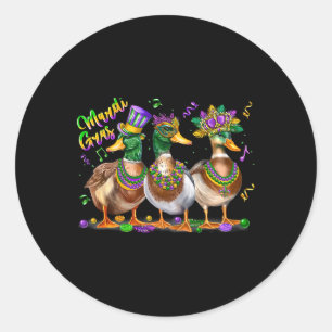 Mardi Gras Duck Carnival Kostüm Louisiana Men Wom Runder Aufkleber