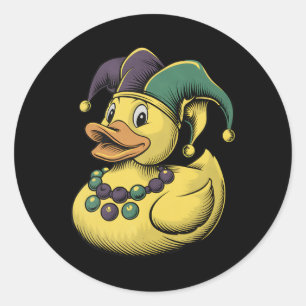 Mardi Gras Duck Rubber Ducky Costume Louisiana Lai Runder Aufkleber