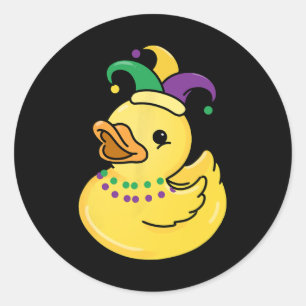 Mardi Gras Duck Runder Aufkleber
