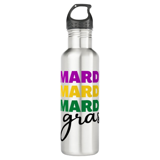 Mardi Gras Edelstahlflasche (Vorderseite)