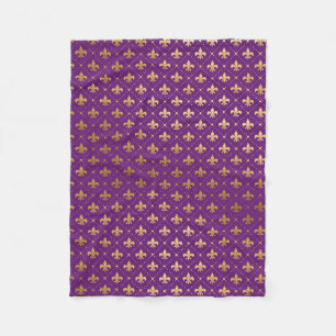 Mardi Gras Elegante goldene Fleur De Lis Quadrate Fleecedecke