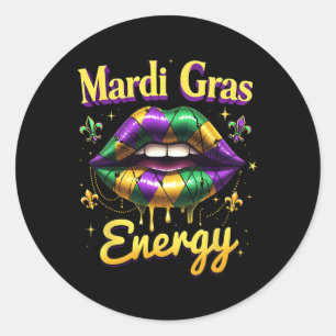 Mardi Gras Energie Karneval Jazz Runder Aufkleber
