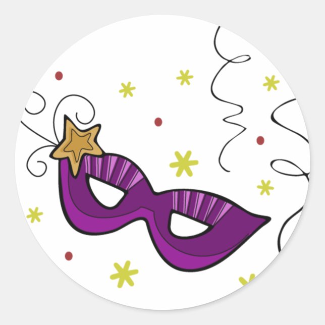 Mardi Gras Eye Mask Stickers (Vorderseite)