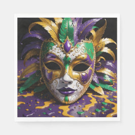 Mardi Gras Face Mask Party Serviette