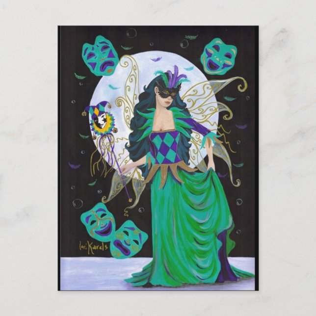 Mardi Gras Fairy Postkarte (Vorderseite)