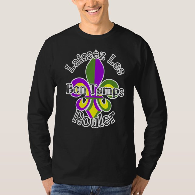Mardi Gras Fasching Laissez Les Bon Temples New Or T-Shirt (Vorderseite)