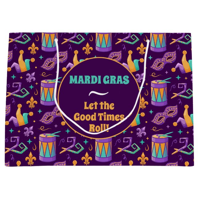 Mardi Gras Fat Dienstag Karneval Große Geschenktüte (Vorderseite)
