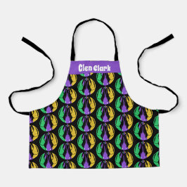 Mardi Gras Fat Dienstag Lila Goldfisch Schürze