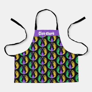 Mardi Gras Fat Dienstag Lila Goldfisch Schürze