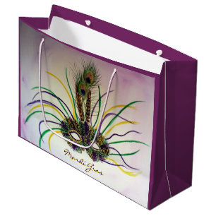 Mardi Gras Feather Mask Gastgeschenk Geschenktasch Große Geschenktüte