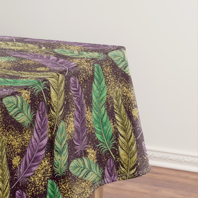 Mardi Gras Feder Muster Tischdecke (Beispiel)