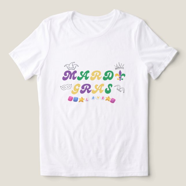 Mardi Gras Feier Liebe  Tri-Blend Shirt (Design Vorderseite)