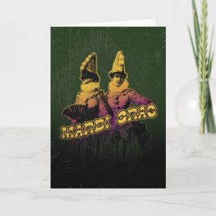Mardi Gras-Feiernde Karte