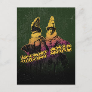 Mardi Gras-Feiernde Postkarte