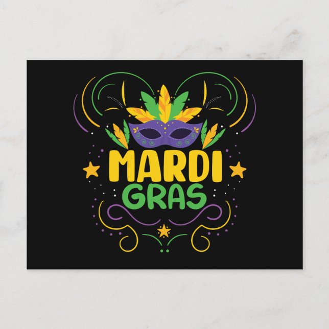 Mardi Gras Feiertagspostkarte (Vorderseite)
