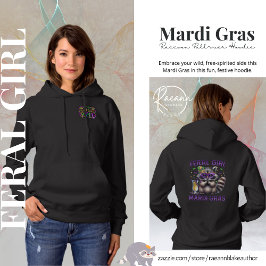 Mardi Gras Feral Raccoon Pullover Hoodie