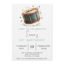 Mardi Gras Festive Drum Birthday