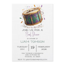Mardi Gras Festive Drum Brial Shower