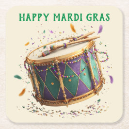 Mardi Gras Festive Drum Rechteckiger Pappuntersetzer